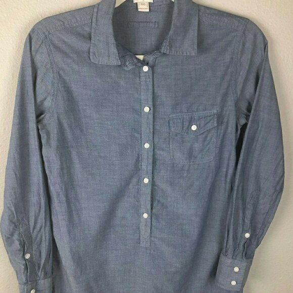 J.CREW Chambray Tunic Top - Picture 1 of 9